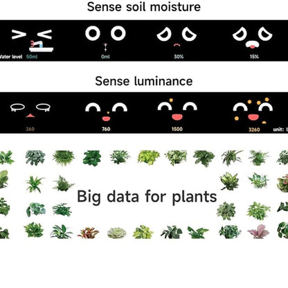 Fun Smart Flowerpot with Multiple Expressions, Plant-Free