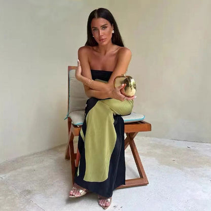 Elegantes, trägerloses Langkleid mit Blumendruck für Damen