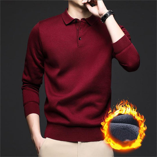 ✨Geschenkauswahl🎁 - Gefütterter und verdickter Winterpullover für Herren mit Revers