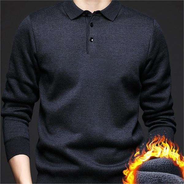✨Geschenkauswahl🎁 - Gefütterter und verdickter Winterpullover für Herren mit Revers