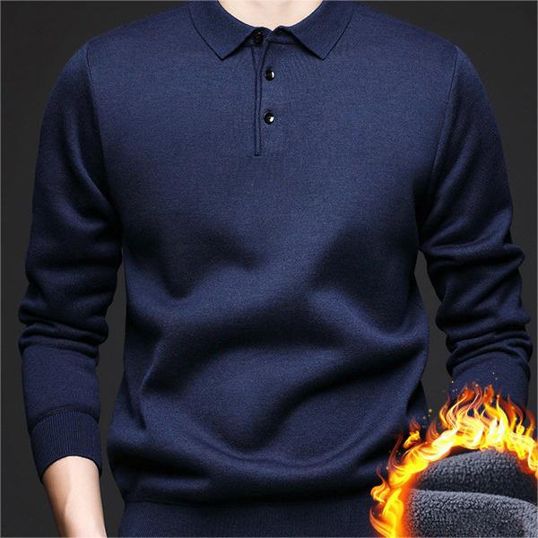 ✨Geschenkauswahl🎁 - Gefütterter und verdickter Winterpullover für Herren mit Revers