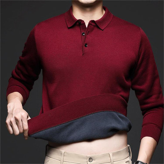 ✨Geschenkauswahl🎁 - Gefütterter und verdickter Winterpullover für Herren mit Revers