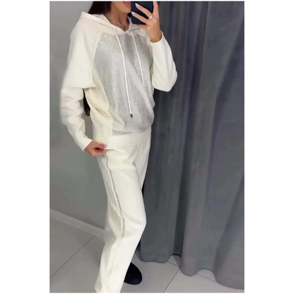 🌸Sweatshirt mit Kapuze und Jogginghose mit Bündchen für Damen, 2-teiliges Set