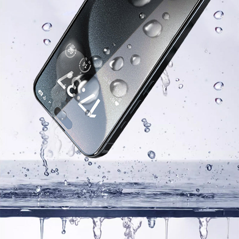 4K HD/Anti-Peeping-Displayschutz aus gehärtetem Glas mit automatischer Staubentfernungsinstallation für das iPhone