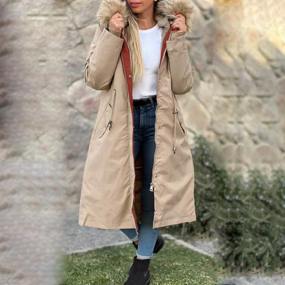 ✨Damen Winterparka mit Kapuze und warmem Fellkragen