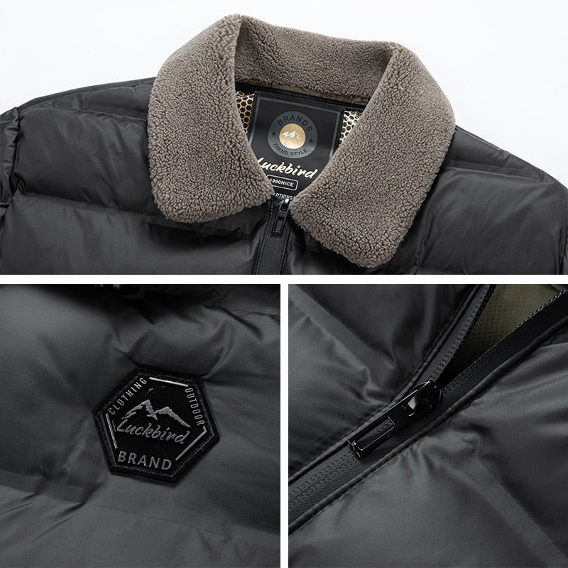 Hohe Qualität🔥Wärmende, wasserdichte Herren-Daunenjacke mit Kragen🔥