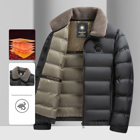 Hohe Qualität🔥Wärmende, wasserdichte Herren-Daunenjacke mit Kragen🔥