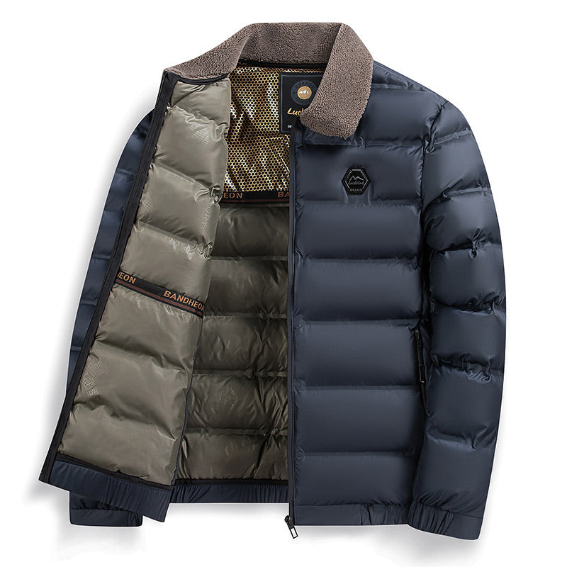 Hohe Qualität🔥Wärmende, wasserdichte Herren-Daunenjacke mit Kragen🔥