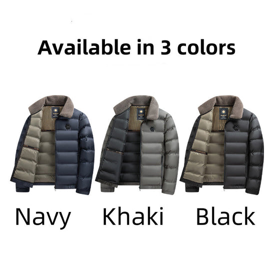 Hohe Qualität🔥Wärmende, wasserdichte Herren-Daunenjacke mit Kragen🔥