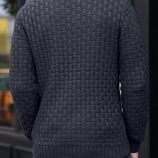 💜 LETZTER TAG DER AKTION – 30 % RABATT 💜Herren Pullover mit strukturiertem Stehkragen