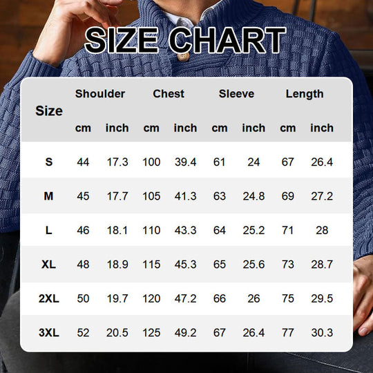 💜 LETZTER TAG DER AKTION – 30 % RABATT 💜Herren Pullover mit strukturiertem Stehkragen