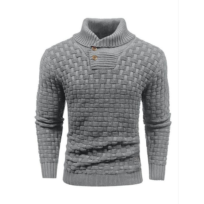 💜 LETZTER TAG DER AKTION – 50 % RABATT 💜Herren Pullover mit strukturiertem Stehkragen