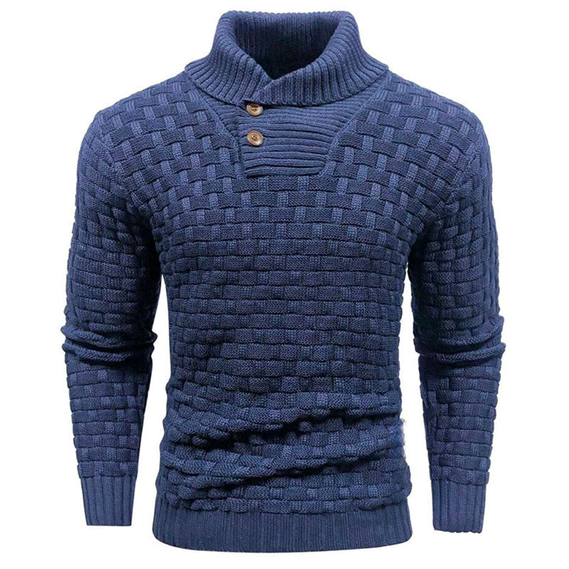 💜 LETZTER TAG DER AKTION – 50 % RABATT 💜Herren Pullover mit strukturiertem Stehkragen
