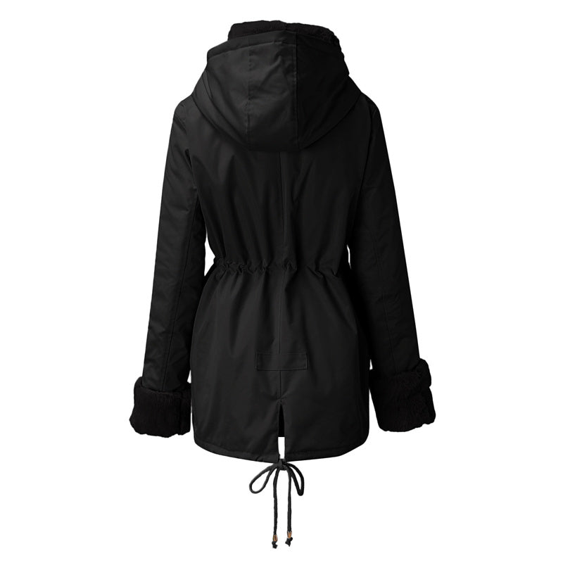 🔥Damenparka mit abnehmbarem Puffpelzkragen