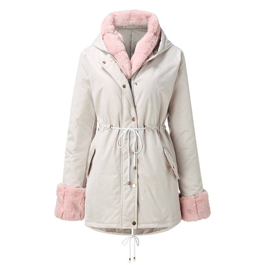 🔥Damenparka mit abnehmbarem Puffpelzkragen