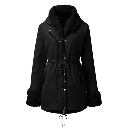 🔥Damenparka mit abnehmbarem Puffpelzkragen