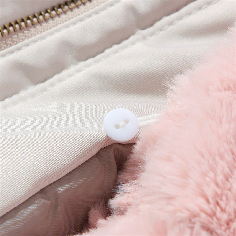 🔥Damenparka mit abnehmbarem Puffpelzkragen