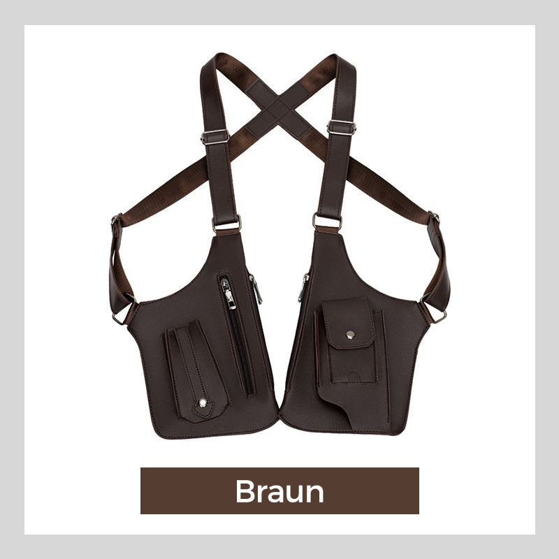 🔥Beliebter klassischer Stil🔥Taktische Anti-Diebstahl-Tasche für Herren mit doppeltem Schultergurt und mehreren Taschen