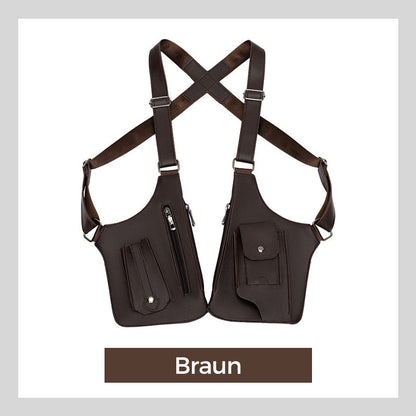 🔥Beliebter klassischer Stil🔥Taktische Anti-Diebstahl-Tasche für Herren mit doppeltem Schultergurt und mehreren Taschen