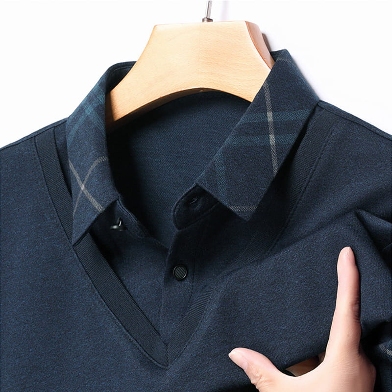 Langarm-Oberteil in Layering-Optik für Herren