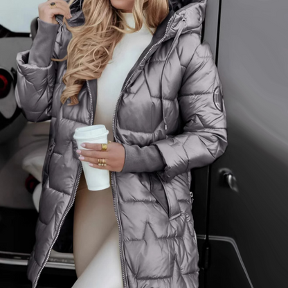 Damen Winter Warme Kapuzen-Mantel in mittlerer Länge