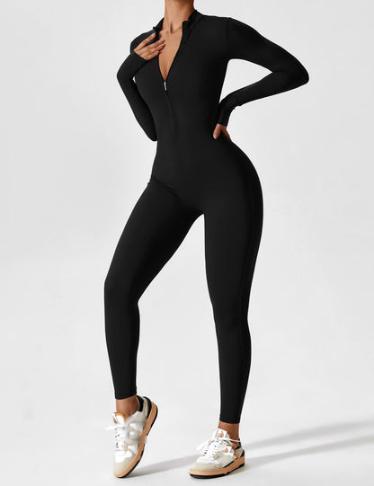 Long Sleeve Zipper Jumpsuit