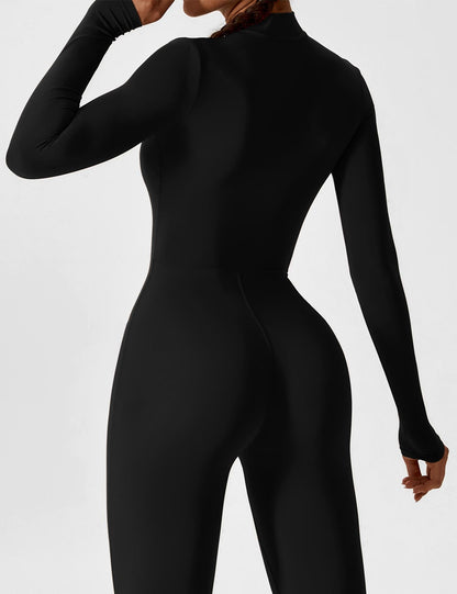 Long Sleeve Zipper Jumpsuit