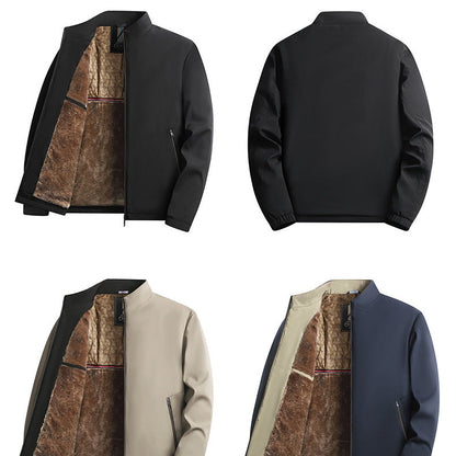 Herren Winterjacke mit Stehkragen und Reißverschluss