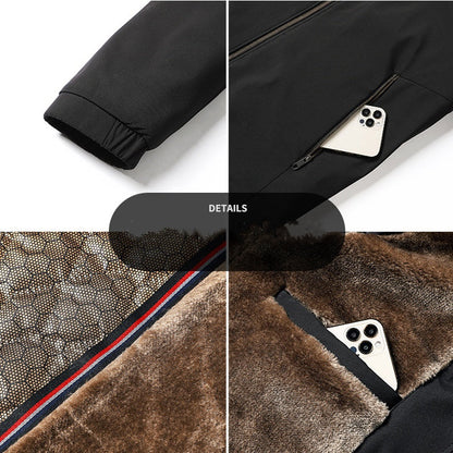 Herren Winterjacke mit Stehkragen und Reißverschluss