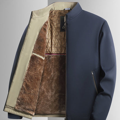 Herren Winterjacke mit Stehkragen und Reißverschluss