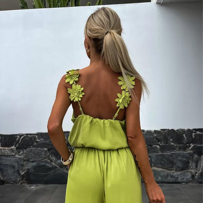 💕Ärmelloser Jumpsuit mit weitem Bein für Damen