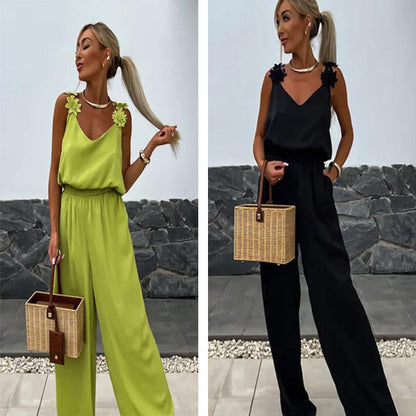 💕Ärmelloser Jumpsuit mit weitem Bein für Damen
