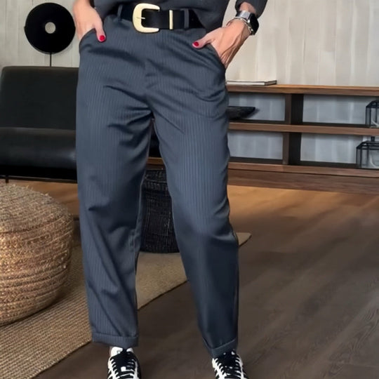 Lässige, gerade Blazerhose für Damen mit hoher Taille