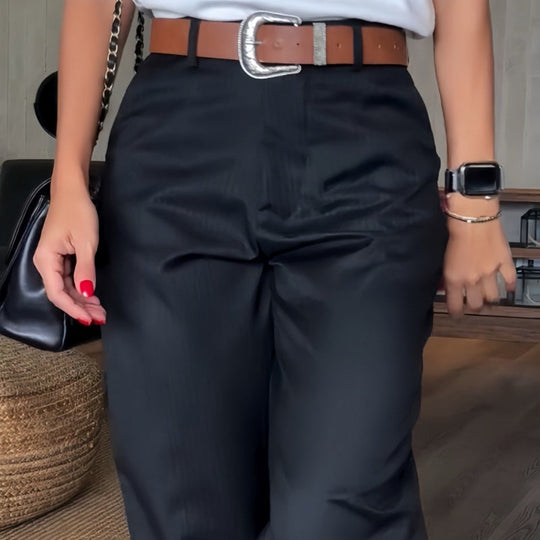 Lässige, gerade Blazerhose für Damen mit hoher Taille