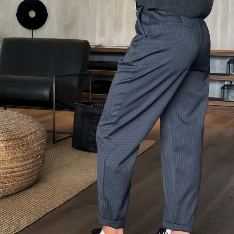 Lässige, gerade Blazerhose für Damen mit hoher Taille