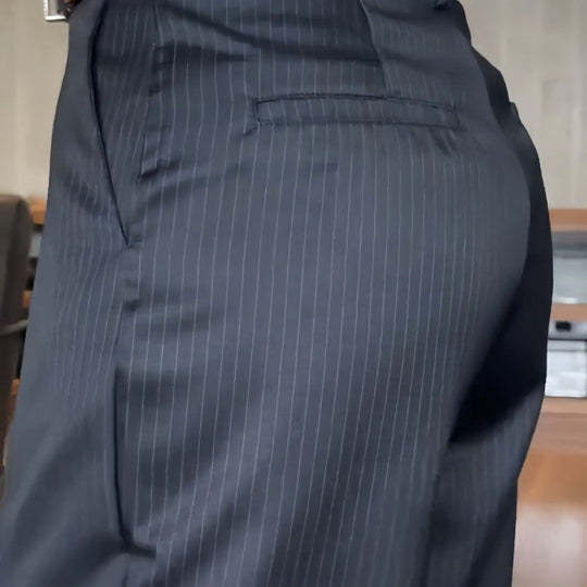 Lässige, gerade Blazerhose für Damen mit hoher Taille