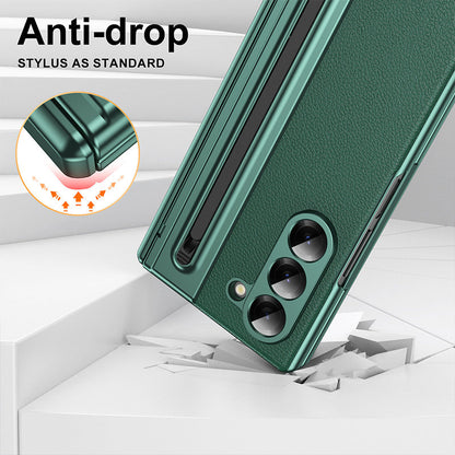 Klapphülle aus galvanisiertem Leder mit Stiftschlitz für Z FOLD 3/4/5/6