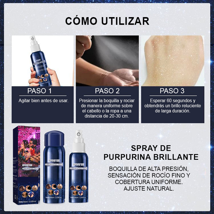 ⏳Begrenzte Zeit 50% Rabatt💥Wasserfestes Spray mit Glitter für Haare und Kleidung bei Bühnenpartys-2