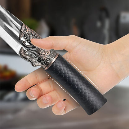 🔥HEIßER SALE 50% RABATT🔥Cuchillo para deshuesar con decoración dragón con funda