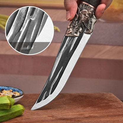 🔥HEIßER SALE 50% RABATT🔥Cuchillo para deshuesar con decoración dragón con funda