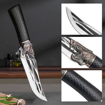 🔥HEIßER SALE 50% RABATT🔥Cuchillo para deshuesar con decoración dragón con funda