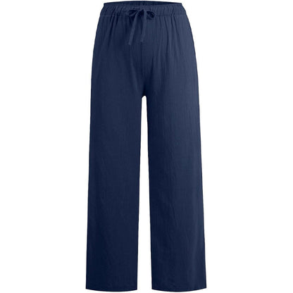 🌸Damen Sommer Baumwolle Leinen Weite Hosen😍-17