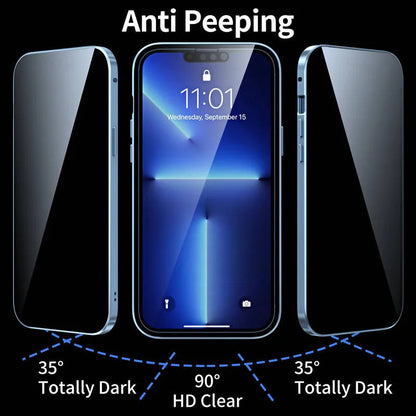 Magnetische doppelseitige Anti-Peep-Glas-Handyhülle für das iPhone
