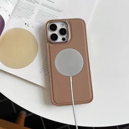 Kunstlederhülle mit magnetischer Ladefunktion für iPhone