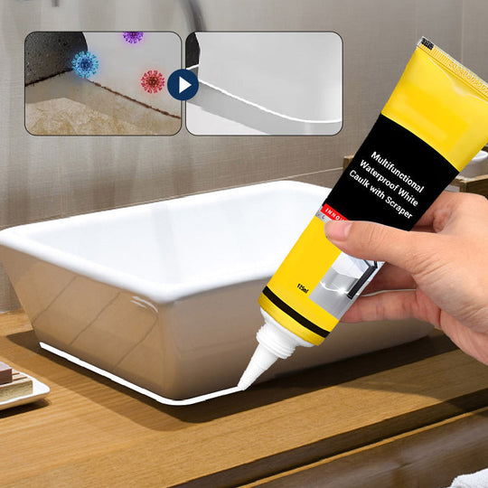 🏠 KAUFE 2, ERHALTE 1 GRATIS! ⛏️ Weiße Dichtungsmasse Multifunktion – Wasserdicht, Schimmelresistent &amp; Mit Abzieher 🧱