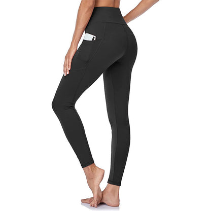 Yoga-Leggings mit hoher Taille, Verstärkung am Gesäß, Bauchkontrolle und Seitentasche