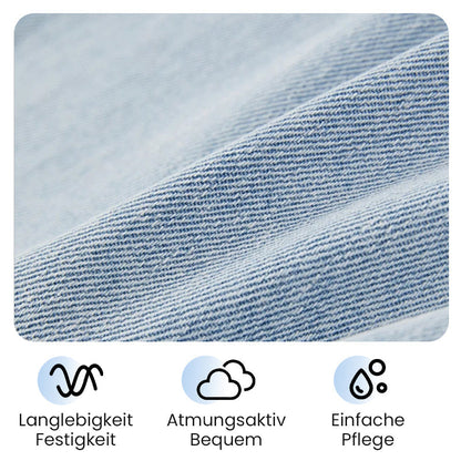 🌷Frühling Vorverkauf 50% Rabatt🍃Denim U-Ausschnitt Neckholder-Kleid mit Schlitz und verstellbaren Schulterträgern