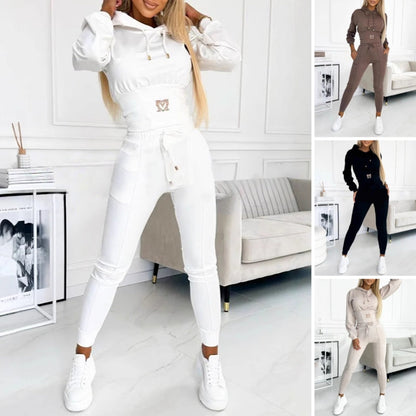 Zweiteiliger Damen-Trainingsanzug mit Kapuze