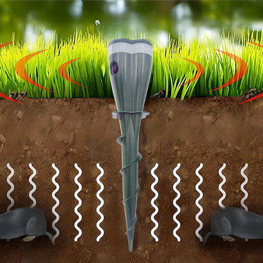 🌸Spring Sale 50% OFF☘️Solar Powered Waterproof Screw Mole Repellent