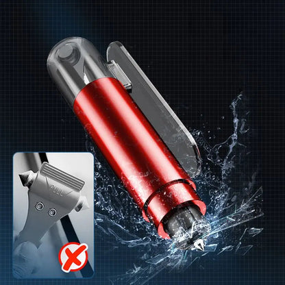 🚨Auto-Notfallhammer mit Gurtschneider | Wolfram-Spitze für Verbundglas | Kompakt (96mm) | Lebensrettend bei Unfällen (Überschlag/Wasser) | Deutsche Qualität